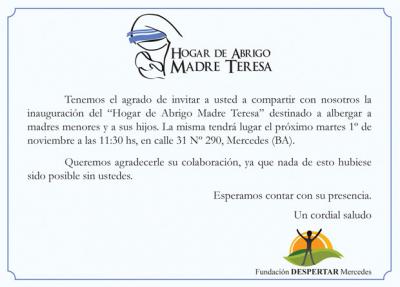 INAUGURACIÓN DEL HOGAR